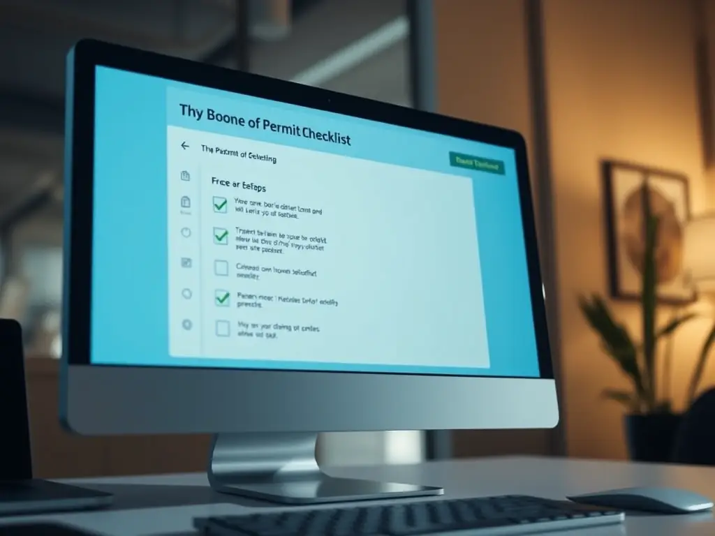 A screenshot of the Boone Permit Helper platform showing the AI-powered checklist feature, highlighting how it guides users through each step of the application process.