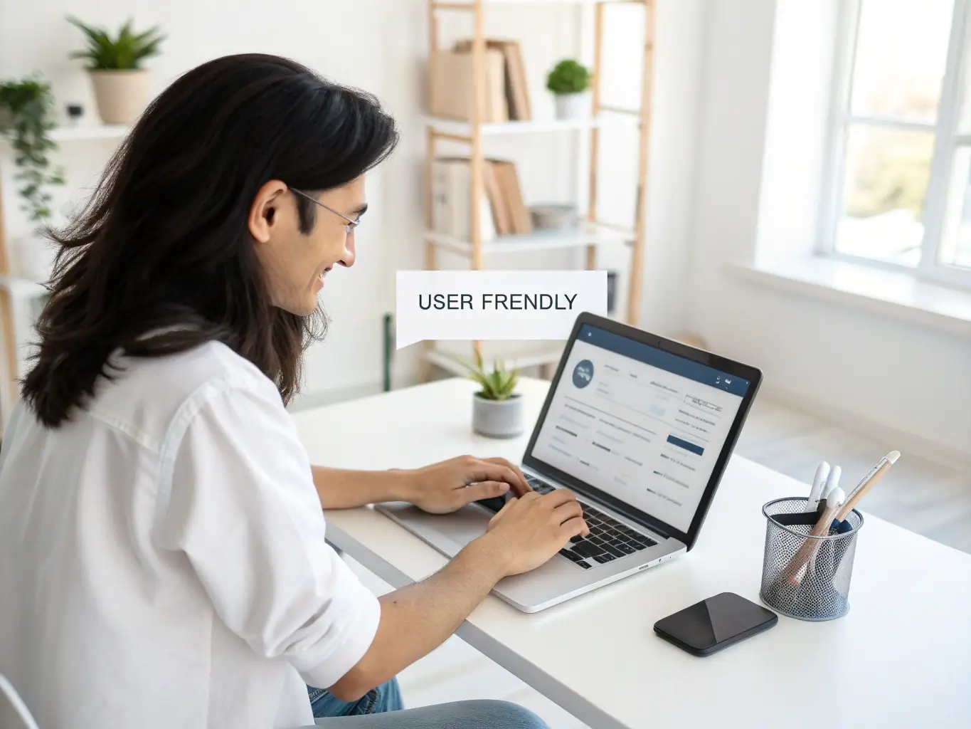 A person using the Boone Permit Helper platform on a laptop, focusing on the document generation step, with a clean and intuitive interface visible.